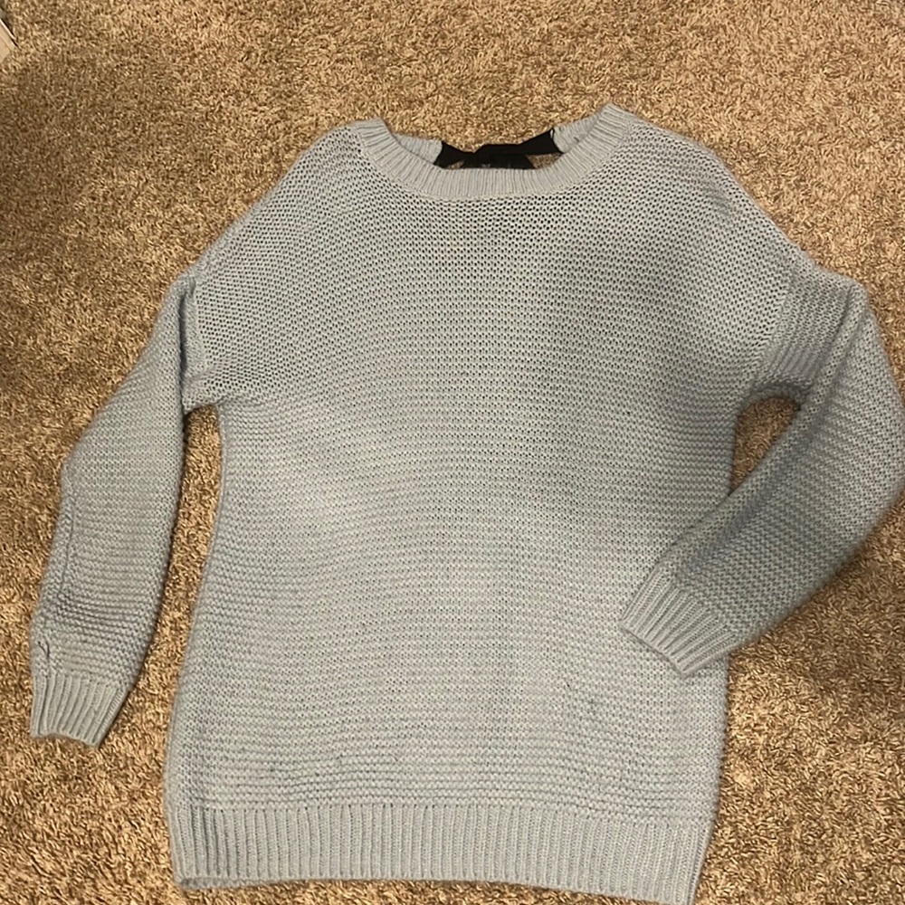 Powder blue oversized tunic sweater